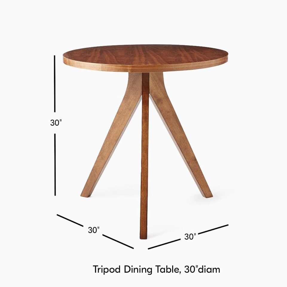 Tripod Dining Table Walnut West Elm UK